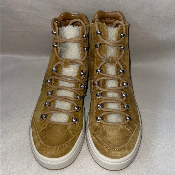 Marc Fisher Shoes - NWOT MARC FISHER Tan High-Top Sneakers with White Accents. Size 8M.